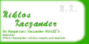 miklos kaczander business card